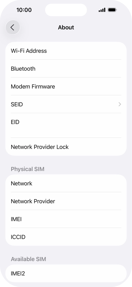 The Network Provider Lock status is displayed next to Network Provider Lock.