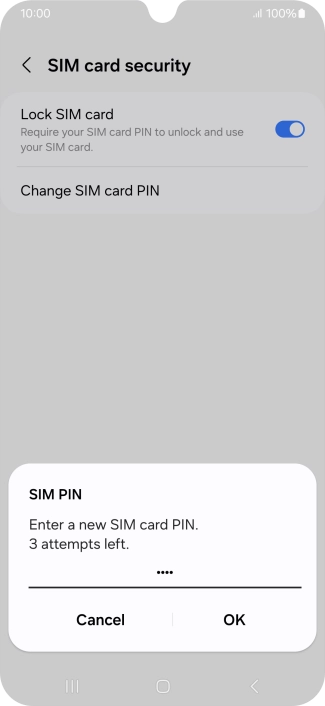 Key in a new four-digit PIN and press OK. Key in a new four-digit PIN and press OK.
