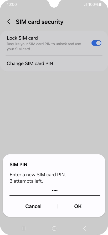 Key in a new four-digit PIN and press OK. Key in a new four-digit PIN and press OK.