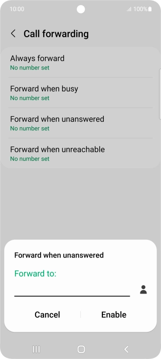 Key in +447836121121 and press Enable.