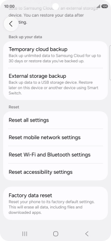 Press Factory data reset. Press Factory data reset.