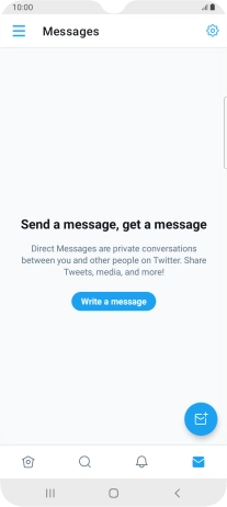 Press the new message icon. Press the new message icon.