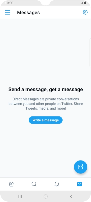 Press the new message icon. Press the new message icon.
