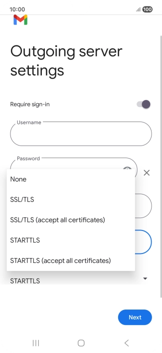 Press SSL/TLS.