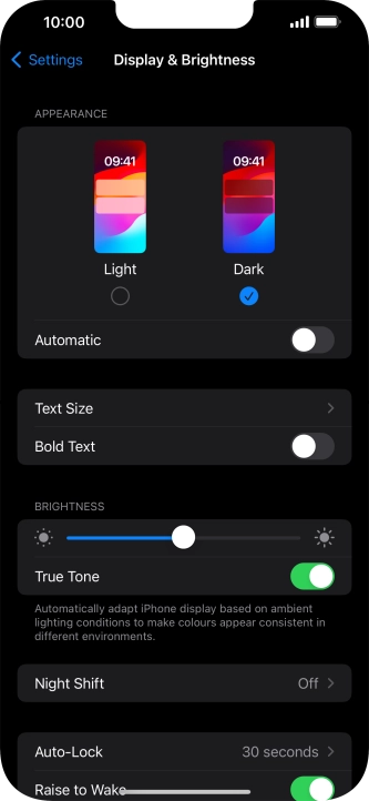 Press the indicator next to 