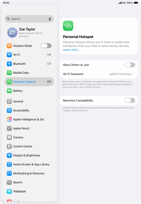Press Wi-Fi Password and key in the required password. Press Wi-Fi Password and key in the required password.