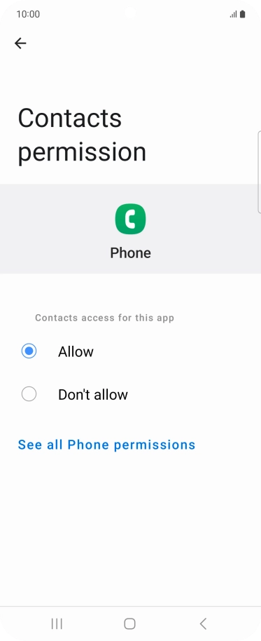 Press the required setting. Press the required setting.