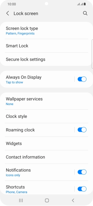 Press Screen lock type and key in the additional phone lock code you created earlier.