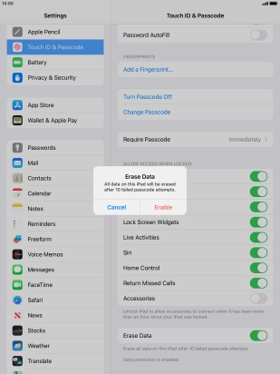 If you turn on the function, press Enable.