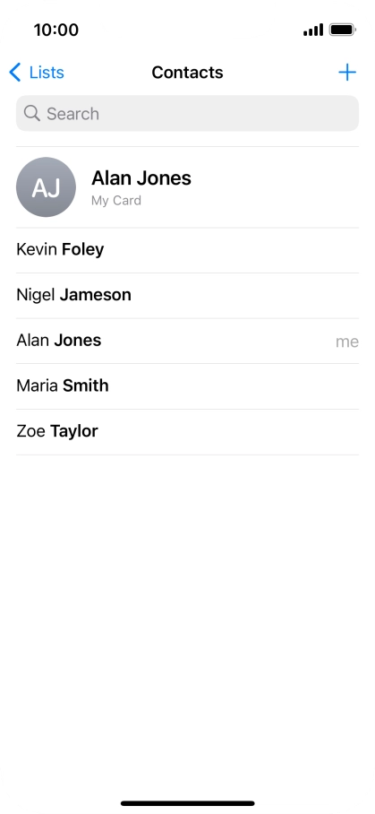 Press the new contact icon.