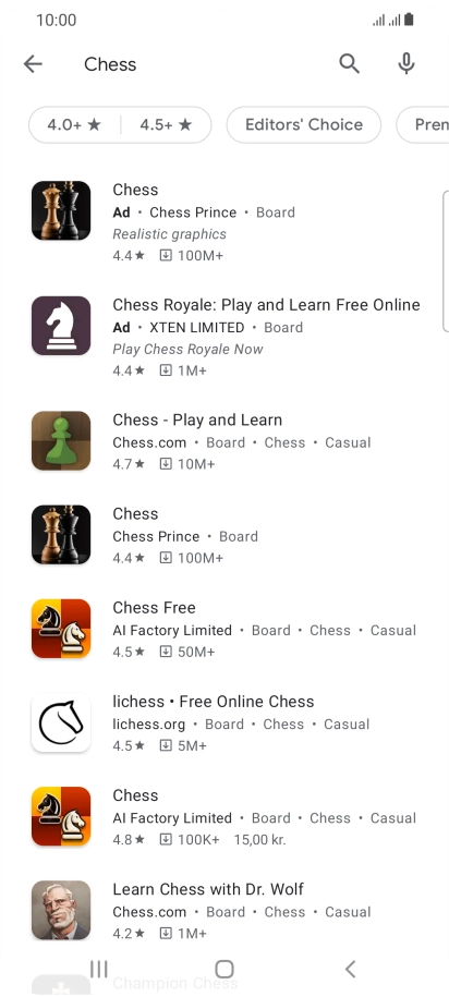 Press the required app. Press the required app.