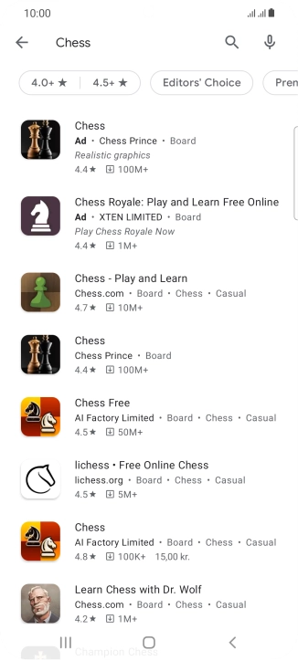 Press the required app. Press the required app.