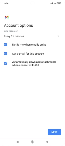 If this screen is displayed, you email account has been recognised and set up automatically. Follow the instructions on the screen to key in more information and finish setting up your phone.