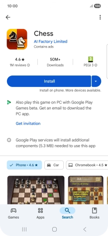 Press Install and follow the instructions on the screen to install the app.