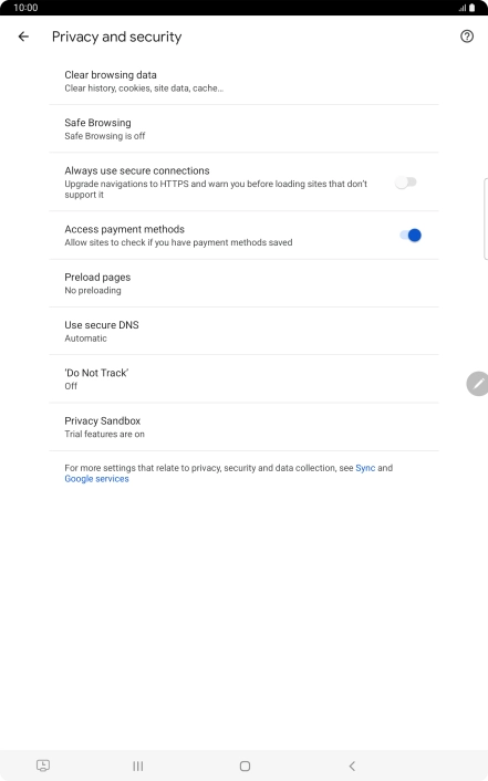 Press Clear browsing data. Press Clear browsing data.