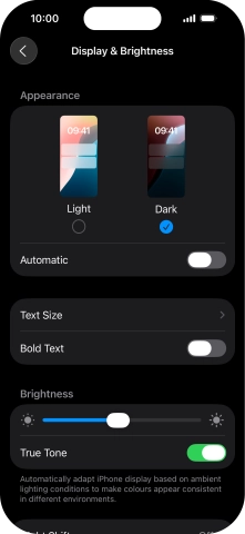 Press the indicator next to 