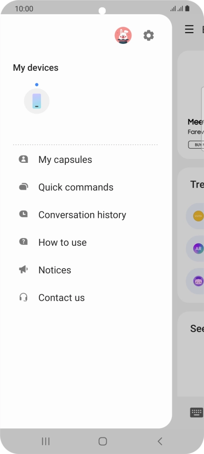 Press the settings icon. Press the settings icon.