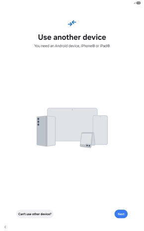 Press Can't use other device?.