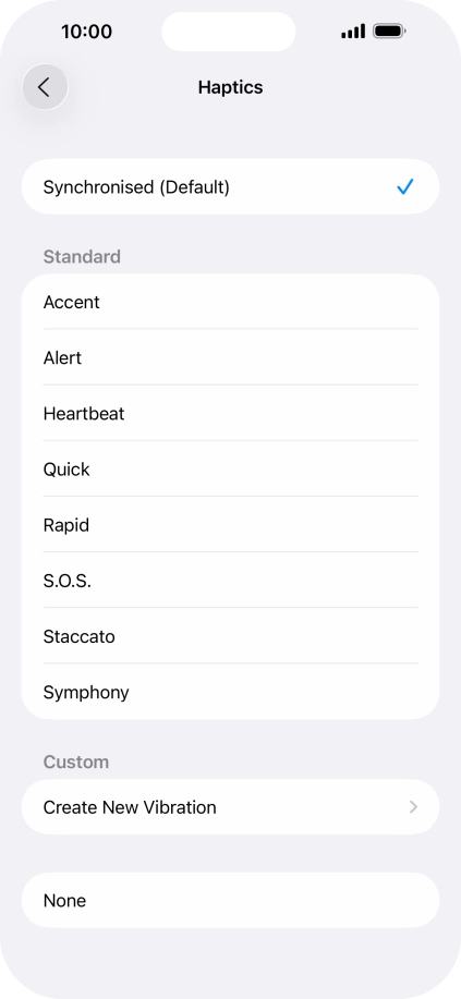 Press the required setting to turn on the function.