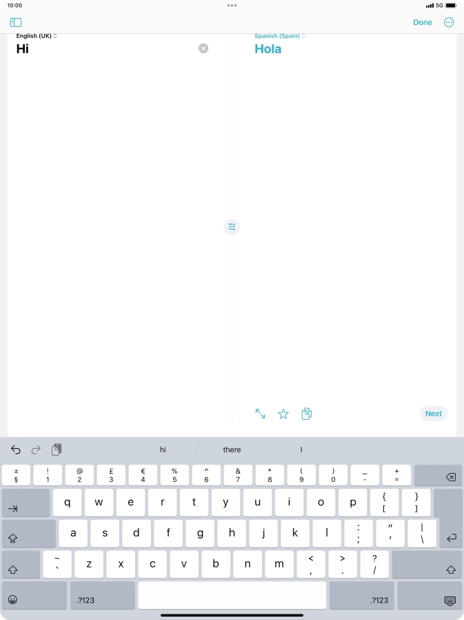 Press the enter icon.