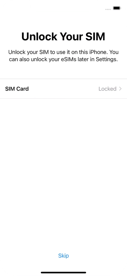 Press SIM Card.