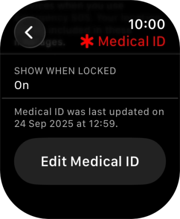 Press Edit Medical ID. Press Edit Medical ID.