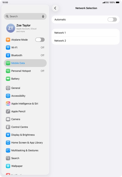 If you turn off the function, press the required network. If you turn off the function, press the required network.