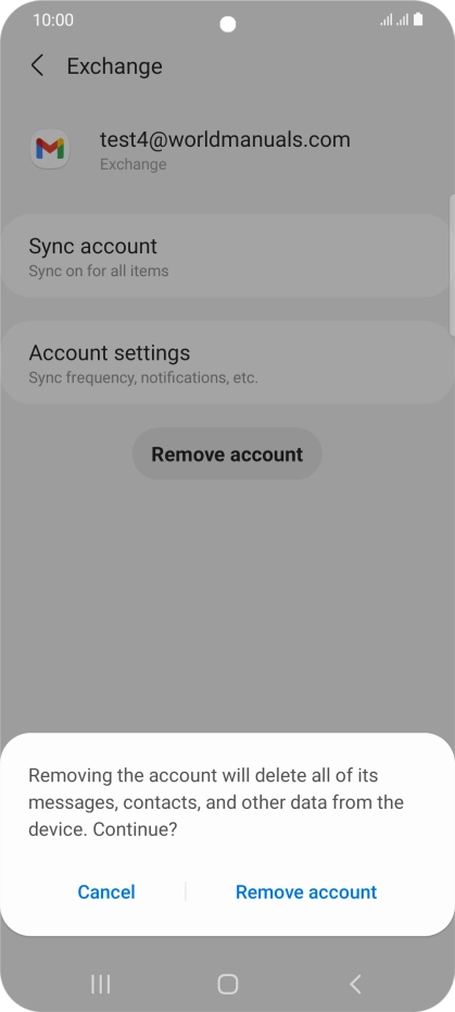 Press Remove account. Press Remove account.