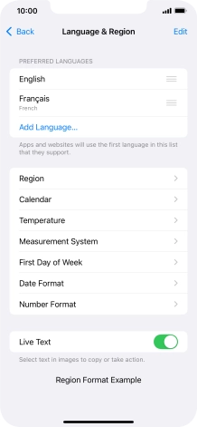 To subsequently select another language as the default language, press the move icon next to the required language and drag it to the top of the list. To subsequently select another language as the default language, press the move icon next to the required language and drag it to the top of the list.