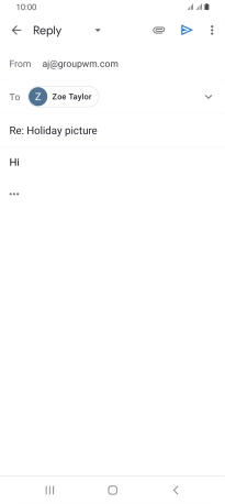 Press the send icon. Press the send icon.