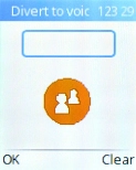 Key in +447836121121 and press the Left selection key.