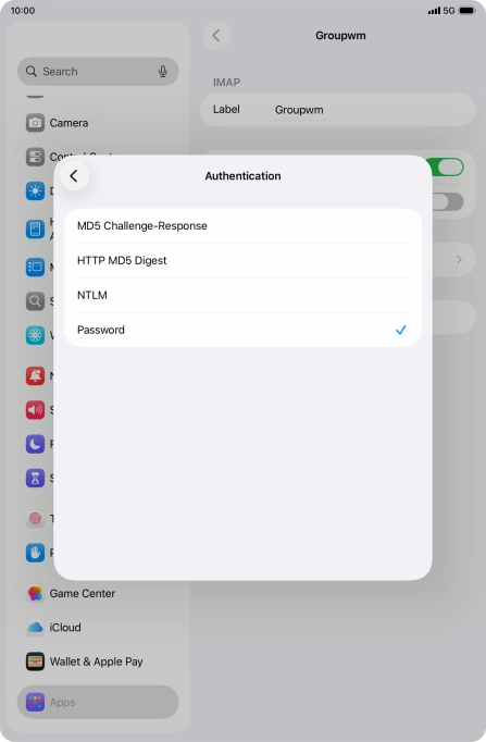 Press Password.