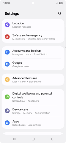 Press Advanced features. Press Advanced features.