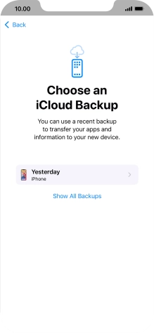Press the required backup and your phone restores the content of the selected backup. Subsequently, follow the instructions on the screen to set up your phone and prepare it for use. Press the required backup and your phone restores the content of the selected backup. Subsequently, follow the instructions on the screen to set up your phone and prepare it for use.