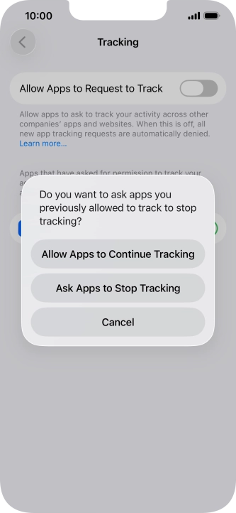 If you turn off the function, press the required setting.