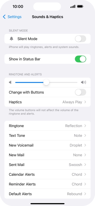 Press Text Tone.