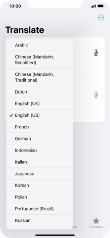 Press the required source language. Press the required source language.