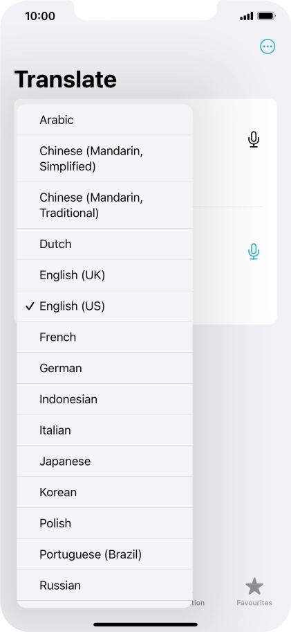 Press the required source language. Press the required source language.