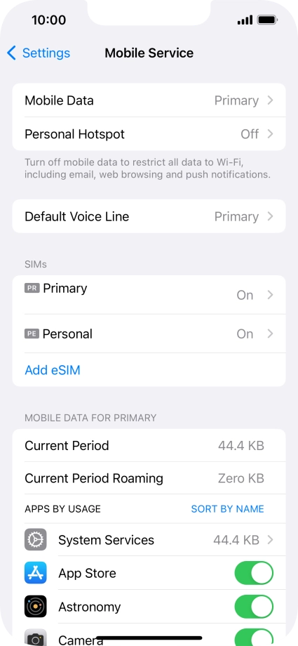 Press the required eSIM below Press the required eSIM below