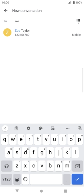 Key in the first letters of the recipient's name and press the required contact. Key in the first letters of the recipient's name and press the required contact.