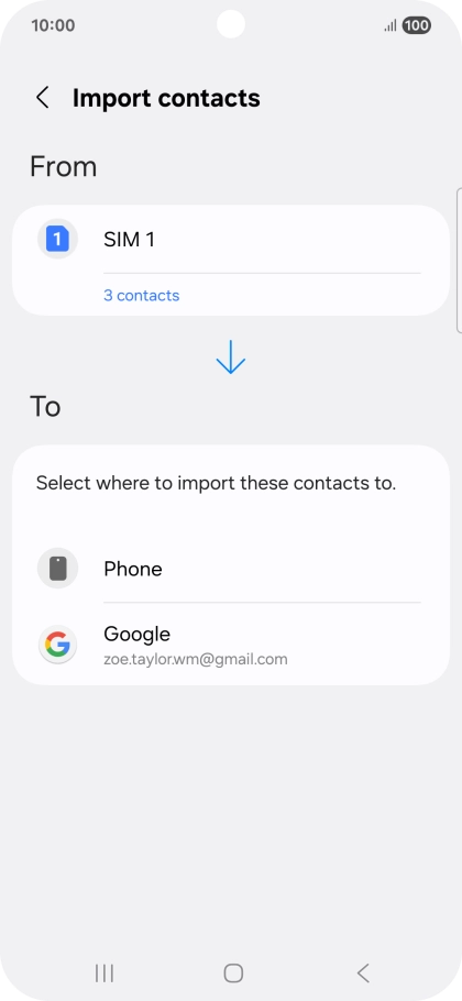 Press the required Google account.