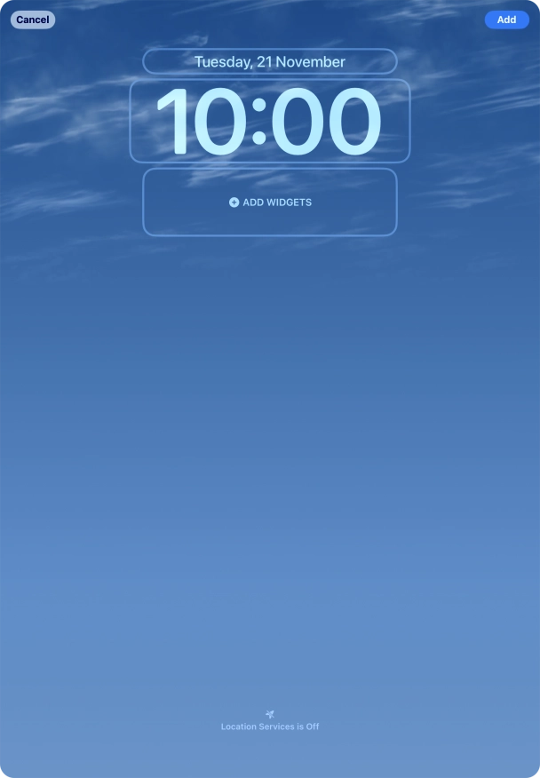 To customise the way the lock screen date is displayed, press the date widget and follow the instructions on the screen to select the required widget display mode.