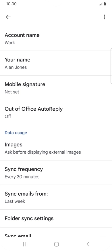 Press Account name and key in the required name. Press Account name and key in the required name.