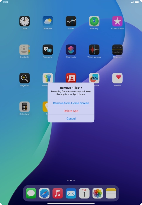 Press Delete App.