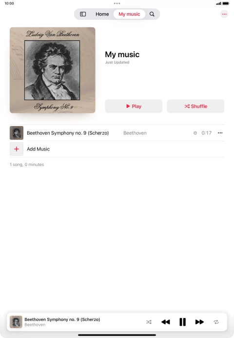 Press the song title. Press the song title.
