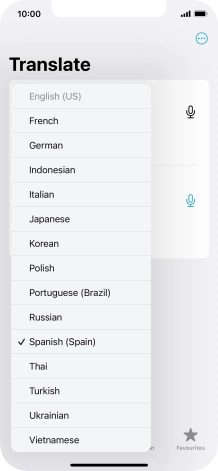 Press the required target language.