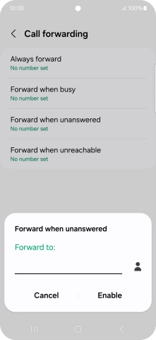 Key in +447836121121 and press Enable.