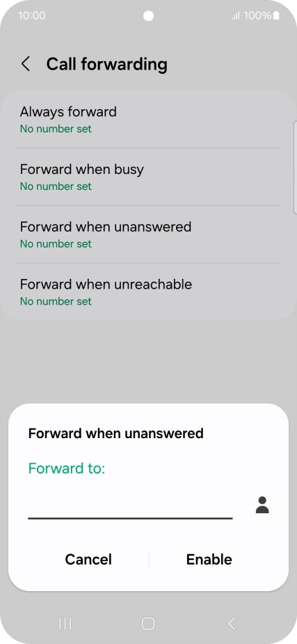 Key in +447836121121 and press Enable.