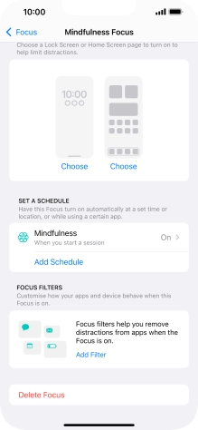 Press the required setting below 