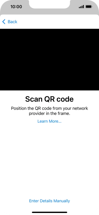 Place the QR code you've received inside the phone camera frame to scan the code. Your eSIM is transferred to your new phone over the internet.